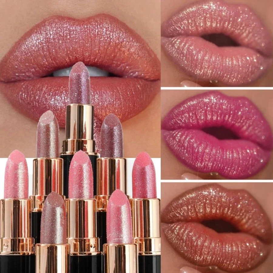 Diamond Lip Gloss Glitter Lipstick Waterproof - Image 3