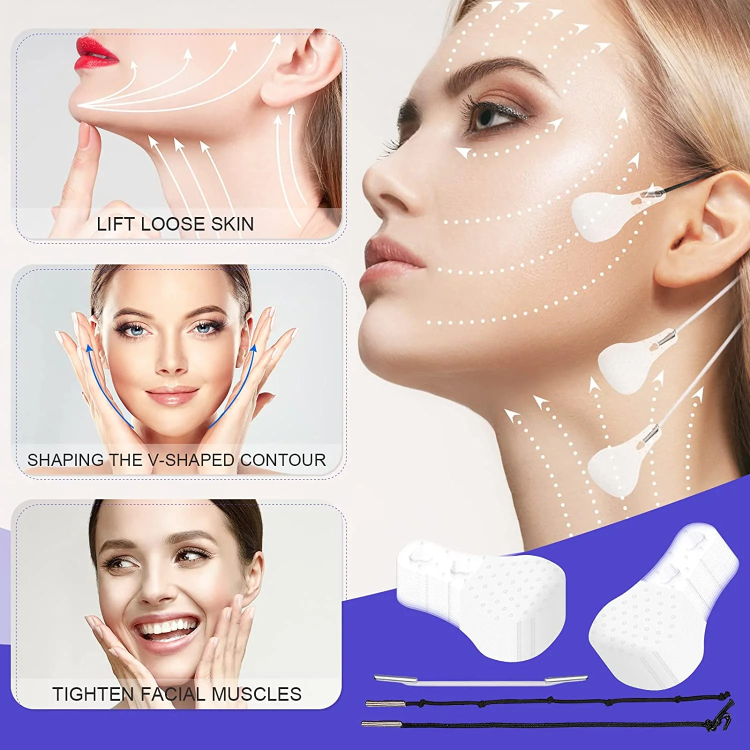 New Ultra Invisible Waterproof Face Lift Stickers Complete Kit - Image 3