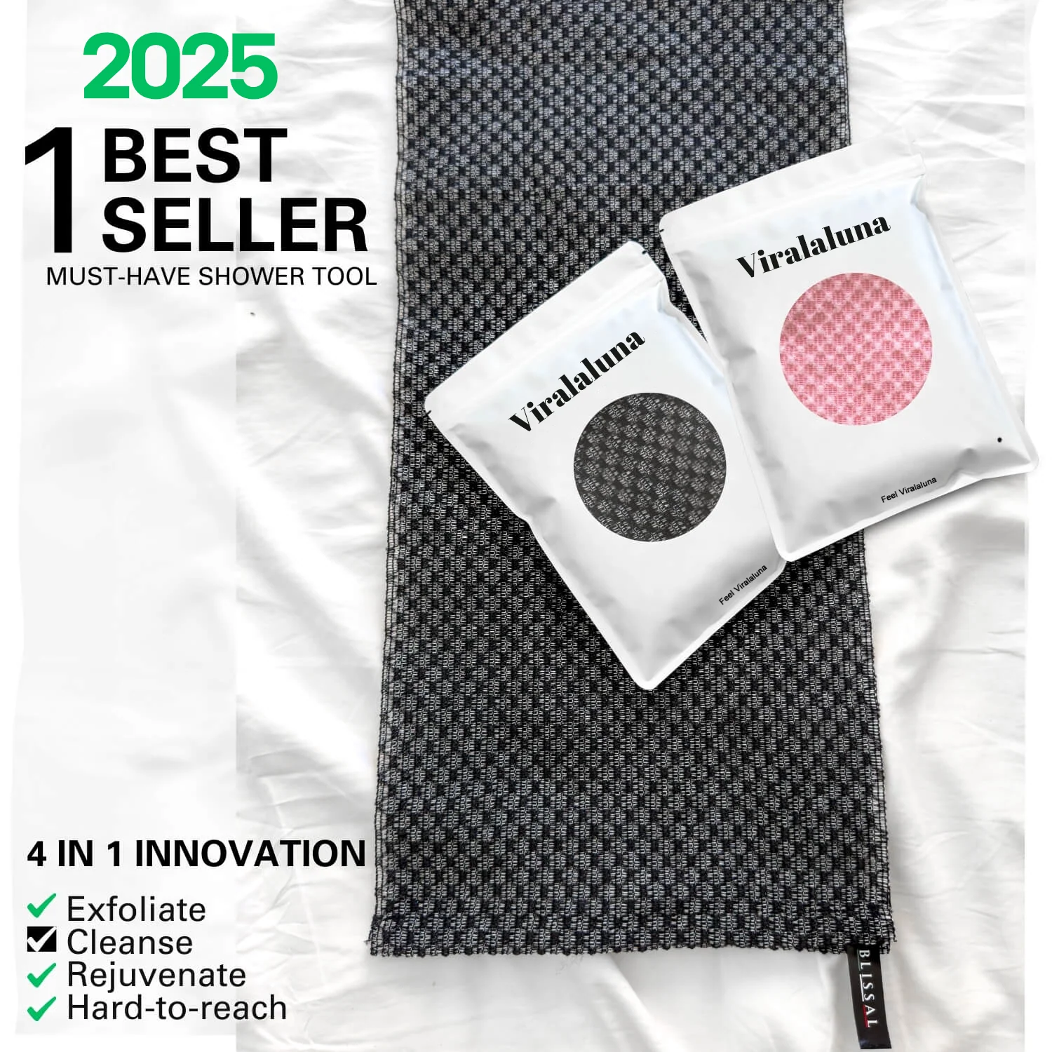 Viralaluna Exfoliating Antibacterial Shower Towel - Image 13
